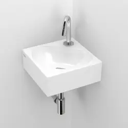 Clou Flush 5 hoekfontein 27cm met kraangat wit keramiek