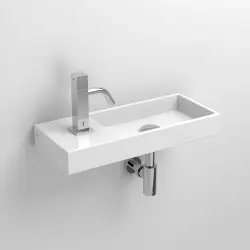 Clou Mini Wash Me fontein 45cm met kraangat links wit keramiek