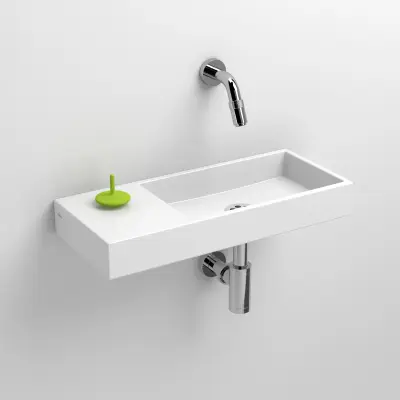 Clou Mini Wash Me fontein 45cm zonder kraangat links wit keram.