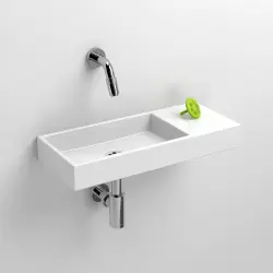 Clou Mini Wash Me fontein 45cm zonder kraangat rechts wit keramiek
