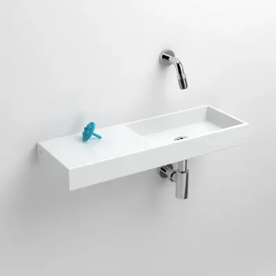 Clou Mini Wash Me fontein 56cm zonder kraangat links wit keramiek