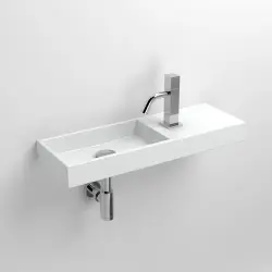 Clou Mini Wash Me fontein 56cm met kraangat rechts wit keramiek