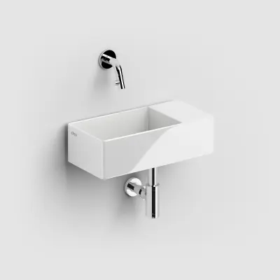Clou New Flush 3 met voorbewerkt kraangat wit keramiek rechts