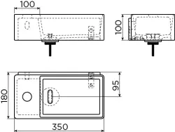 Clou New Flush 3 inclusief plug wit keramiek met kraangat links