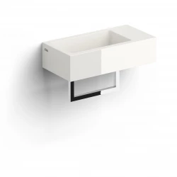 Clou Flush 3 fontein 36cm met voorbewerkt kraangat rechts en handdoekhouder mineral marmer