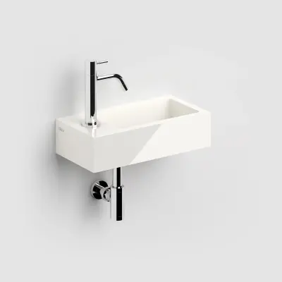 Clou Flush 3 fontein 36cm met voorbewerkt kraangat links mineral marmer