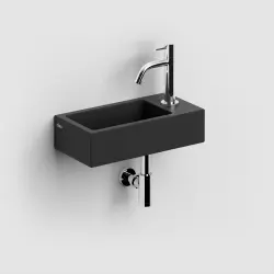 Clou Flush 3 fontein 36cm met kraangat rechts mat zwart keram.