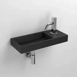 Clou Mini Wash Me fontein 45cm met kraangat rechts mat zwart