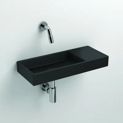 Clou Mini Wash Me fontein 45cm zonder kraangat rechts mat zwart