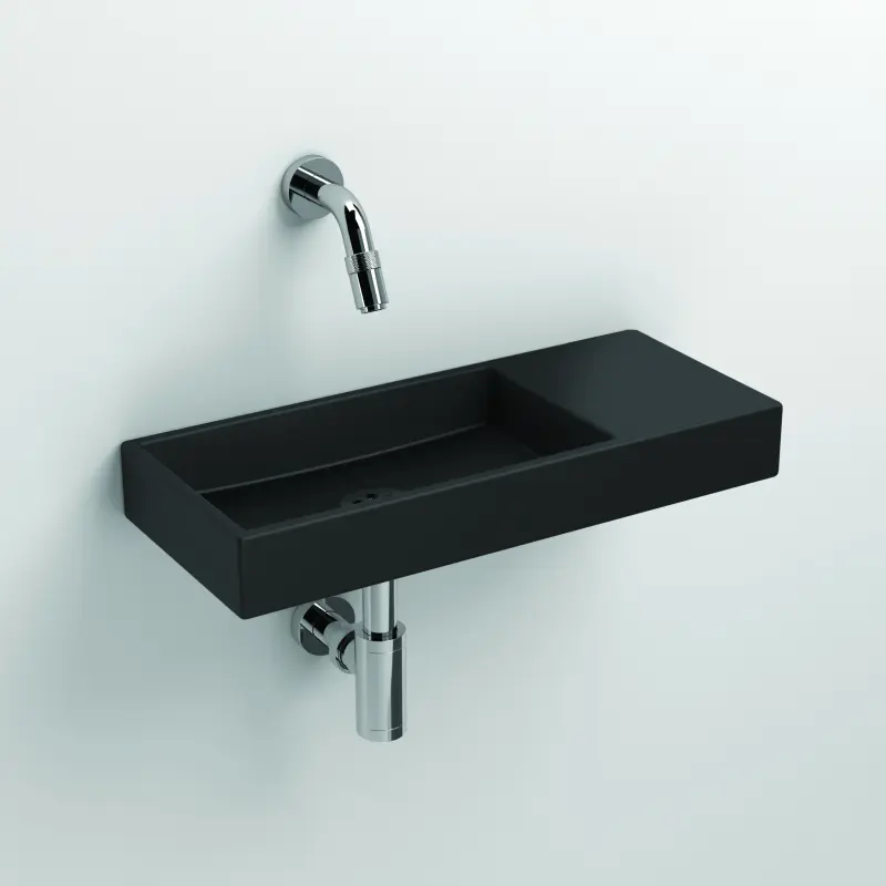 Clou Mini Wash Me fontein 45cm zonder kraangat rechts mat zwart