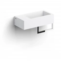 Clou Flush 3 fontein 36cm met voorbewerkt kraangat links en handdoekhouder aluite