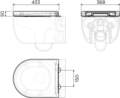 Clou Hammock toiletzitting met deksel soft-closing wit