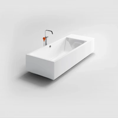 Clou Wash Me vrijstaand ligbad met stop/go plug wit acryl