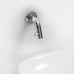 Clou Kaldur fonteinkraan met korte uitloop wandmontage chroom