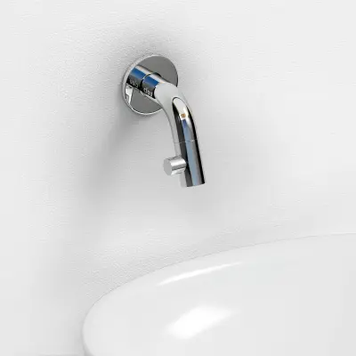 Clou Kaldur fonteinkraan met korte uitloop wandmontage chroom
