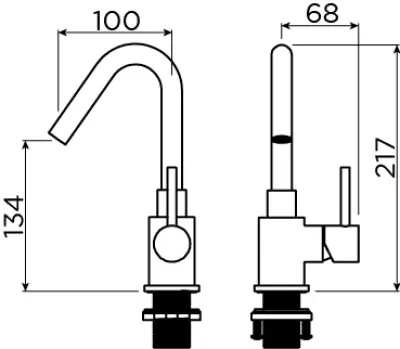 Clou Xo wastafelmengkraan type 7 chroom
