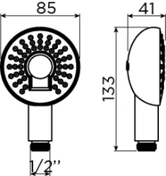 Clou Kaldur handdouche oranje soft-touch met 1/2" aansluiting