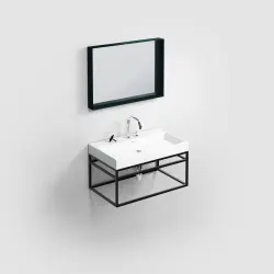 Clou Frame Wash Me rvs kokerprof. 70 cm mat zwart poederlak
