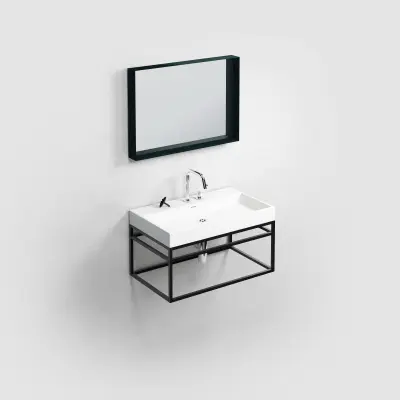 Clou Frame Wash Me rvs kokerprof. 70 cm mat zwart poederlak