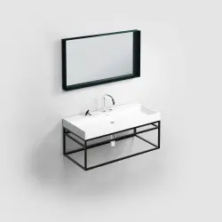 Clou Frame Wash Me rvs kokerprof. 90 cm mat zwart poederlak