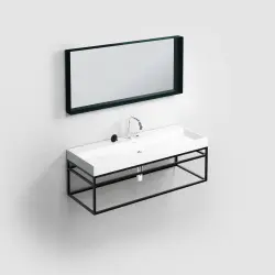 Clou Frame Wash Me rvs kokerprof. 110 cm mat zw. poederlak