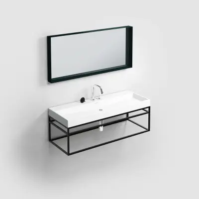 Clou Frame Wash Me rvs kokerprof. 110 cm mat zw. poederlak