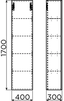 Clou Hammock kolomkast 170cm omkeerbaar mat wit gelakt