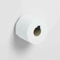 Clou Flat Toiletrolhouder recht zonder klep mat zwart