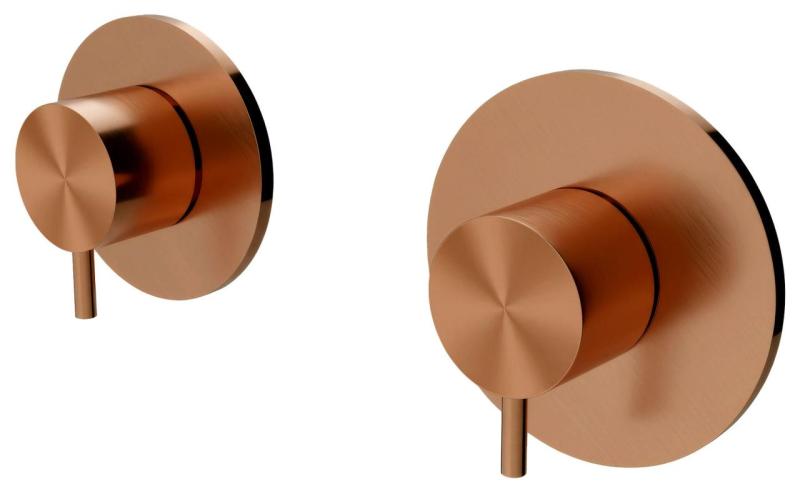 Waterevolution Flow inbouw douchethermostaat met 1 omstelkraan  koper