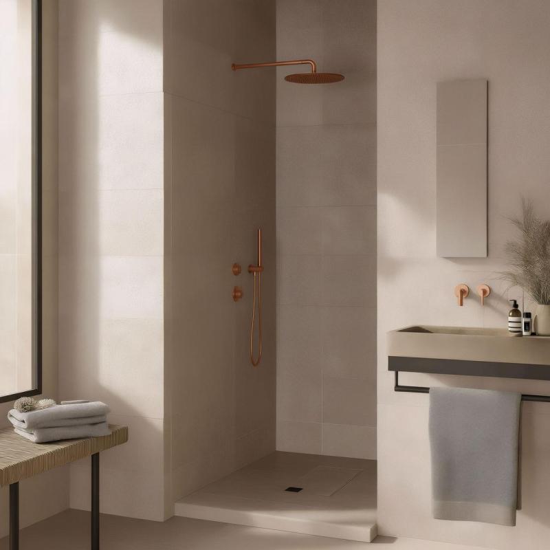 Waterevolution Flow inbouw douchethermostaat met 1 omstelkraan  koper