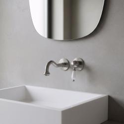 PB nostalgische inbouw wastafelmengkraan Vintage uitloop 21cm RVS