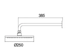 Waterevolution Flow hoofddouche 250mm met muuraansluiting Gun Metal T164125GME