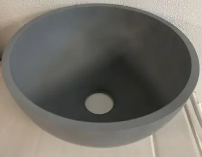 Solid S kleine waskom fontein Solid Surface rond 23 x 23 x 11,5 cm grijs 1208952971