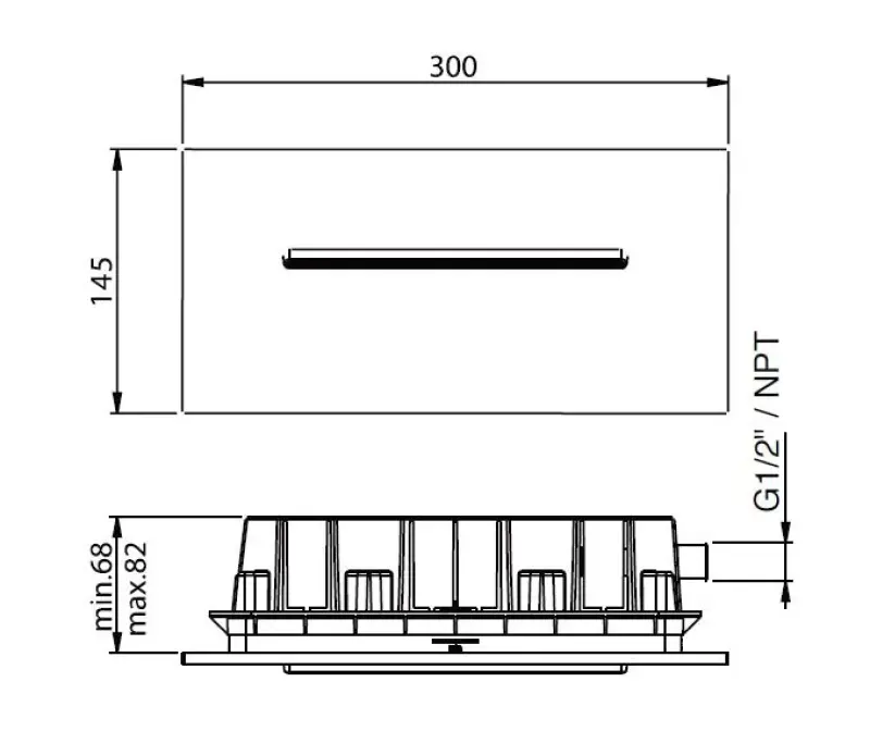 Rubio 316 inbouw waterval uitloop RVS