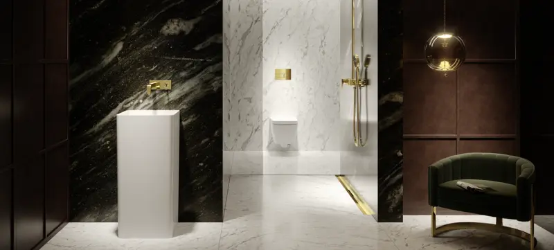 TECE drainprofile douchegoot profielset 90cm Messing