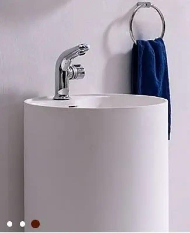 Solid-S vrijstaande wastafel rond mat Zwart B45xH90cm 1208953172