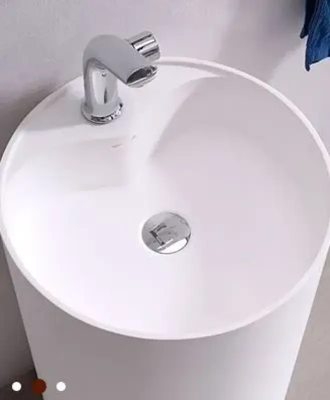 Solid-S vrijstaande wastafel rond mat Zwart B45xH90cm 1208953172