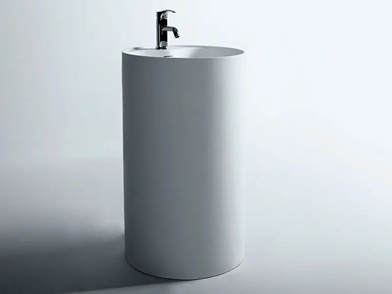 Solid-S vrijstaande wastafel rond mat Zwart B45xH90cm 1208953172