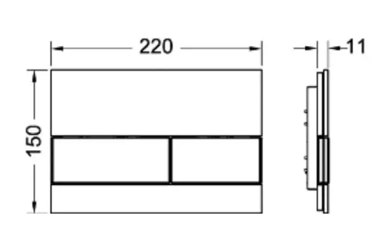 TECEsquare WC-bedieningsplaat glas wit toets wit 1208953234