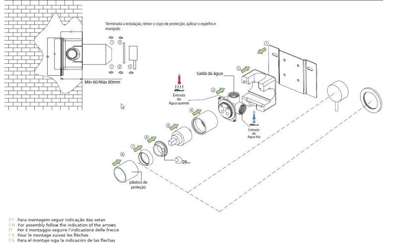 Waterevolution Flow Inbouw Mengkraan Volledig Geborsteld Messing 1208953244