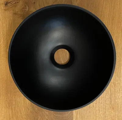 Solid S kleine waskom fontein Solid Surface rond 25 x 25 x 11 cm mat zwart 1208953270