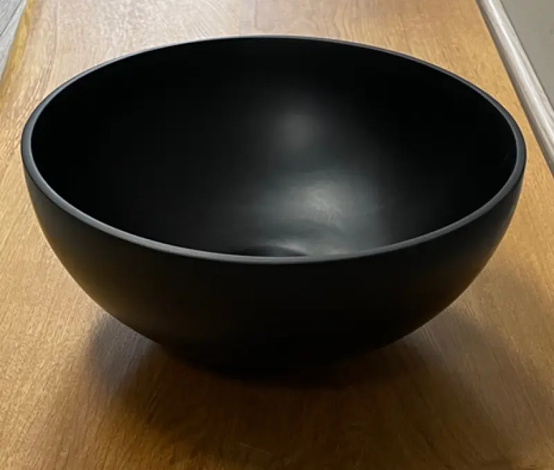 Solid S kleine waskom fontein Solid Surface rond 25 x 25 x 11 cm mat zwart 1208953270