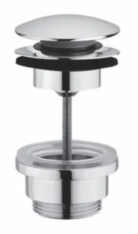 PB Unix wastafelplug 1 1/4 afsluitbaar push up click clack RVS 1208953285