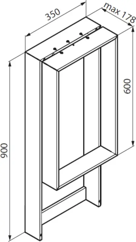 Design Bath douchenis doucherek en handdoekrek mat zwart voor over douchewand 12089532934