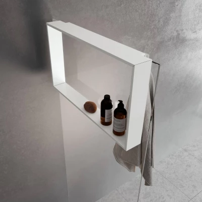 Design Bath douchenis doucherek en handdoekhaak mat wit voor over douchewand 12089532936