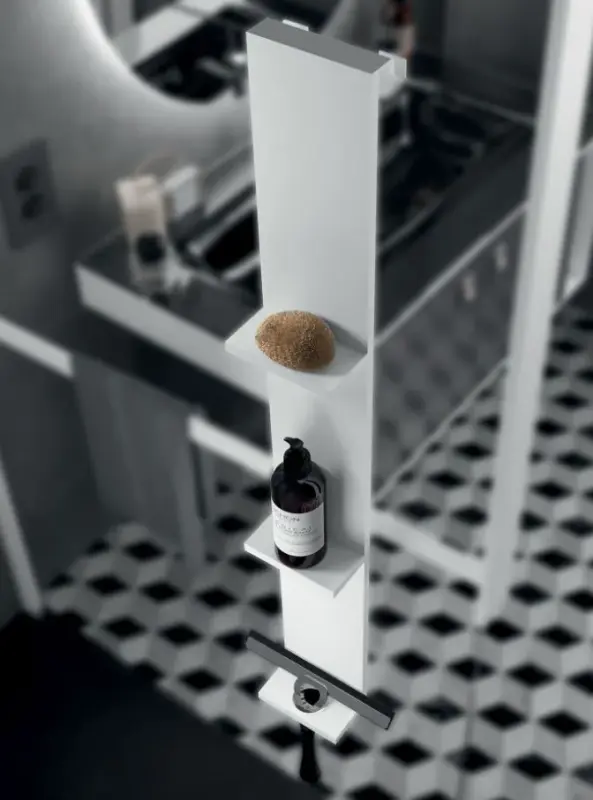 Design Bath doucherek mat wit en houder voor wisser op een douchewand 12089532939