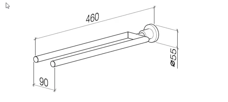 OUTLET Dornbracht892 2 lids handdoekhouder platina mat