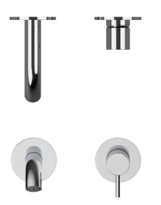 SB Round 316 inbouw wastafelmengkraan Geborsteld Koper PVD 102mm