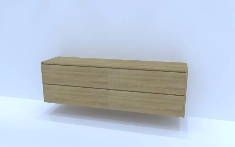 TopLine Amsterdam MAATWERK massief eiken badmeubel met dubbele laden - topblad - zijwangen