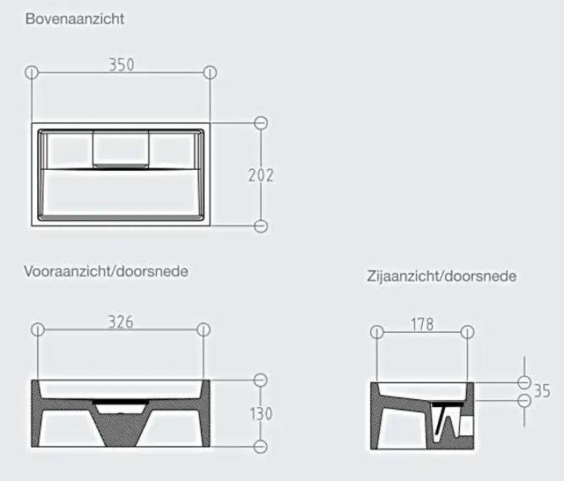 Solid-S Spring 350 fontein solid surface B35xD20xH13cm met verdekte afvoer 1208953623